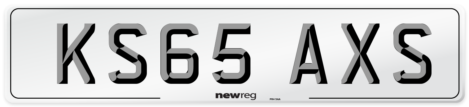 KS65 AXS Number Plate from New Reg